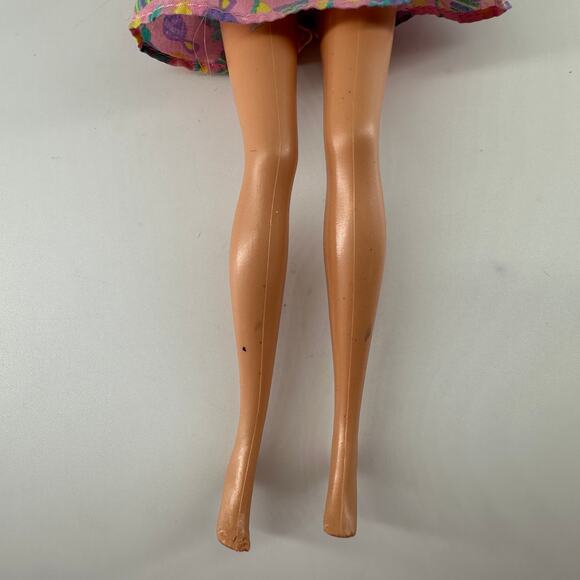 1999 Mattel Barbie Doll Blonde Pink Streaks Genuine Barbie Candy Print Dress - Picture 8 of 10